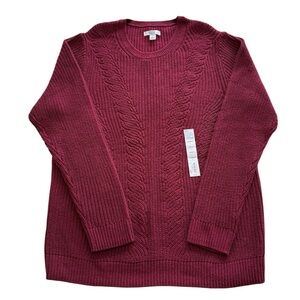 NWT Croft & Barrow Women's Crewneck Sweater - Burgundy Size Large